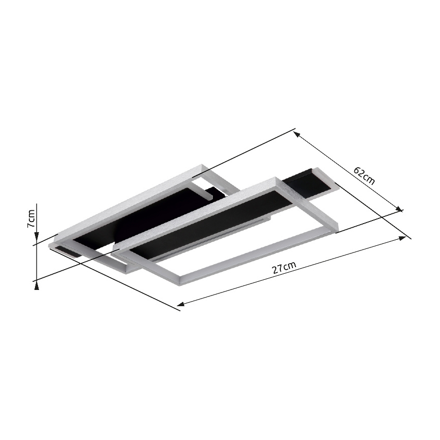 Globo - LED Ceiling light LED/40W/230V 62x27 cm matte chrome/black