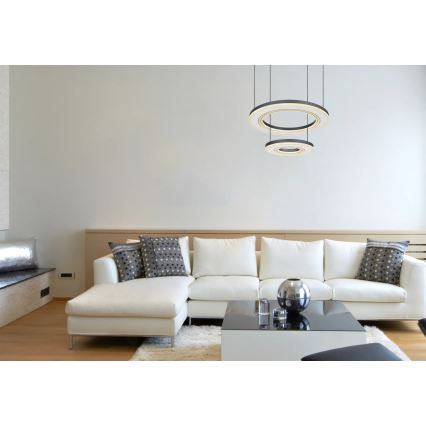 Globo - LED Dimmable chandelier on a string LED/50W/230V 2700-6000K d. 50 cm black + remote control