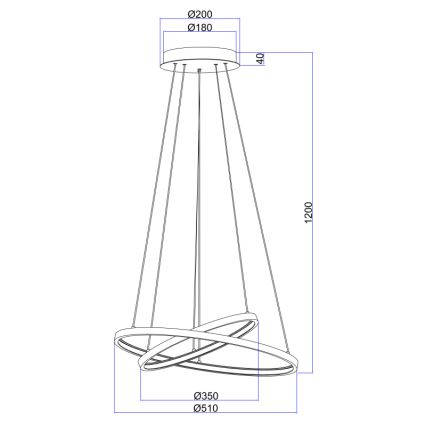 Globo - LED Dimmable chandelier on a string 2xLED/21W/230V