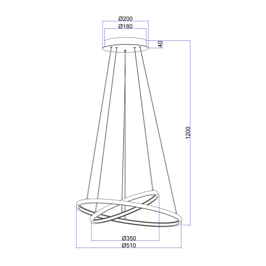 Globo - LED Dimmable chandelier on a string 2xLED/21W/230V