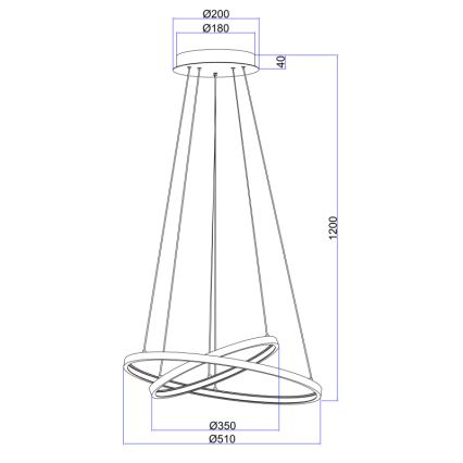 Globo - LED Dimmable chandelier on a string 2xLED/21W/230V