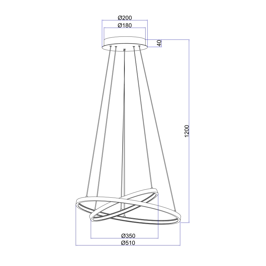 Globo - LED Dimmable chandelier on a string 2xLED/21W/230V