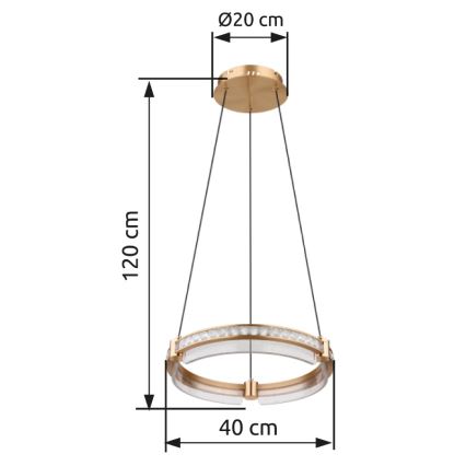 Globo - LED Dimmable crystal chandelier on a string LED/36W/230V 2700K-6000K + remote control