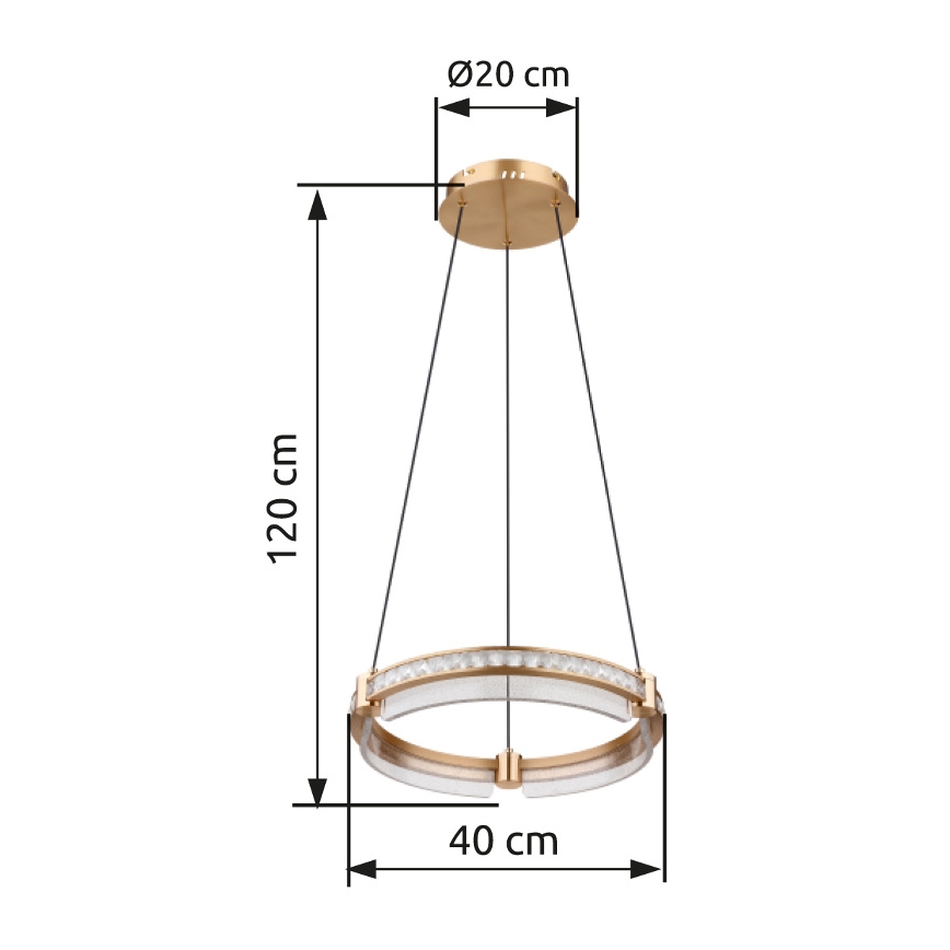 Globo - LED Dimmable crystal chandelier on a string LED/36W/230V 2700K-6000K + remote control
