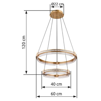 Globo - LED Dimmable crystal chandelier on a string LED/78W/230V 2700K-6000K + remote control