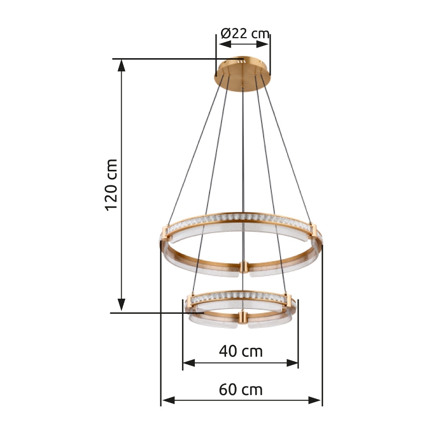 Globo - LED Dimmable crystal chandelier on a string LED/78W/230V 2700K-6000K + remote control