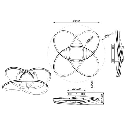 Globo - LED Surface-mounted light LED/30W/230V