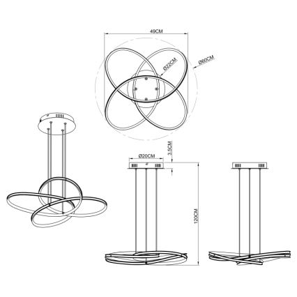 Globo - LED Chandelier on a string LED/30W/230V