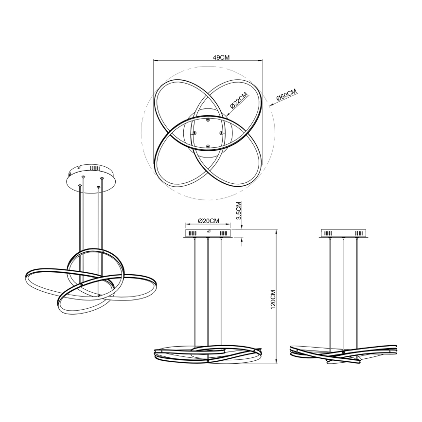Globo - LED Chandelier on a string LED/30W/230V