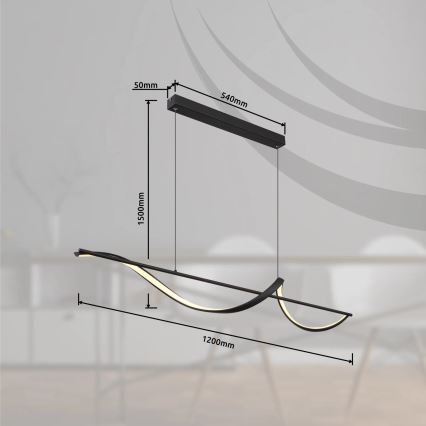 Globo - LED Chandelier on a string LED/24W/230V 3000K black