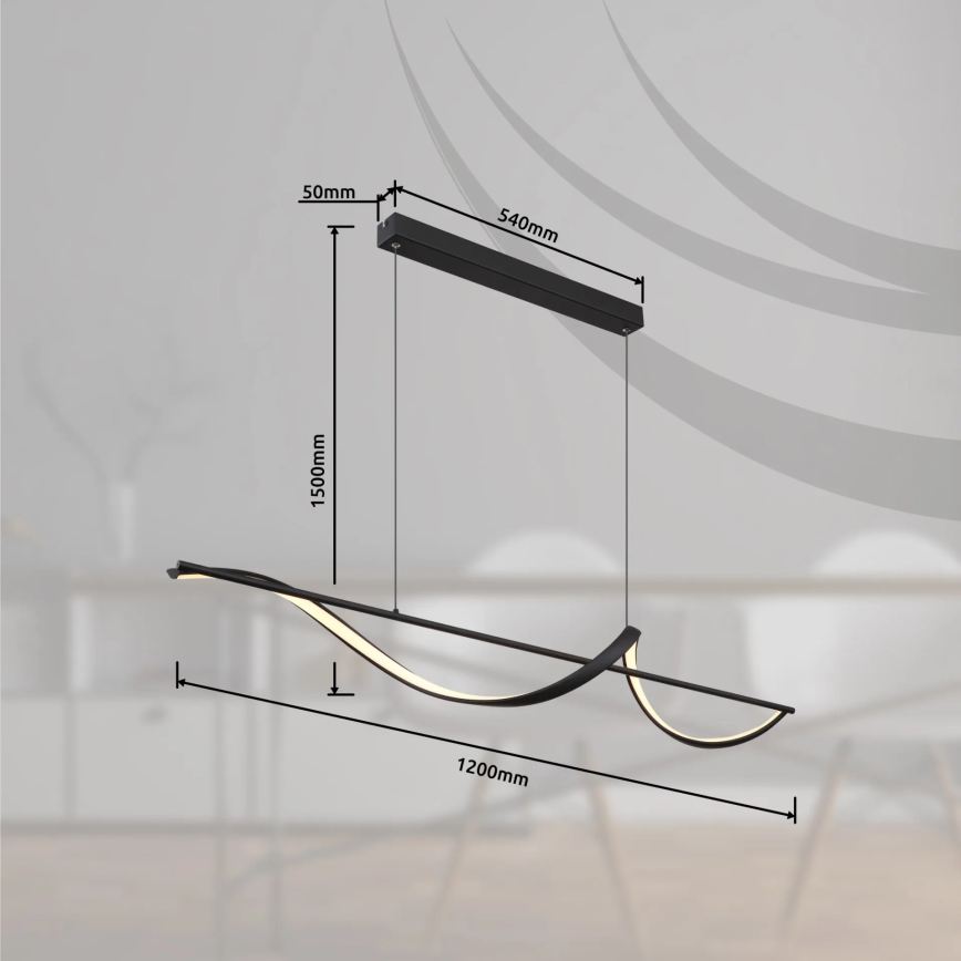 Globo - LED Chandelier on a string LED/24W/230V 3000K black