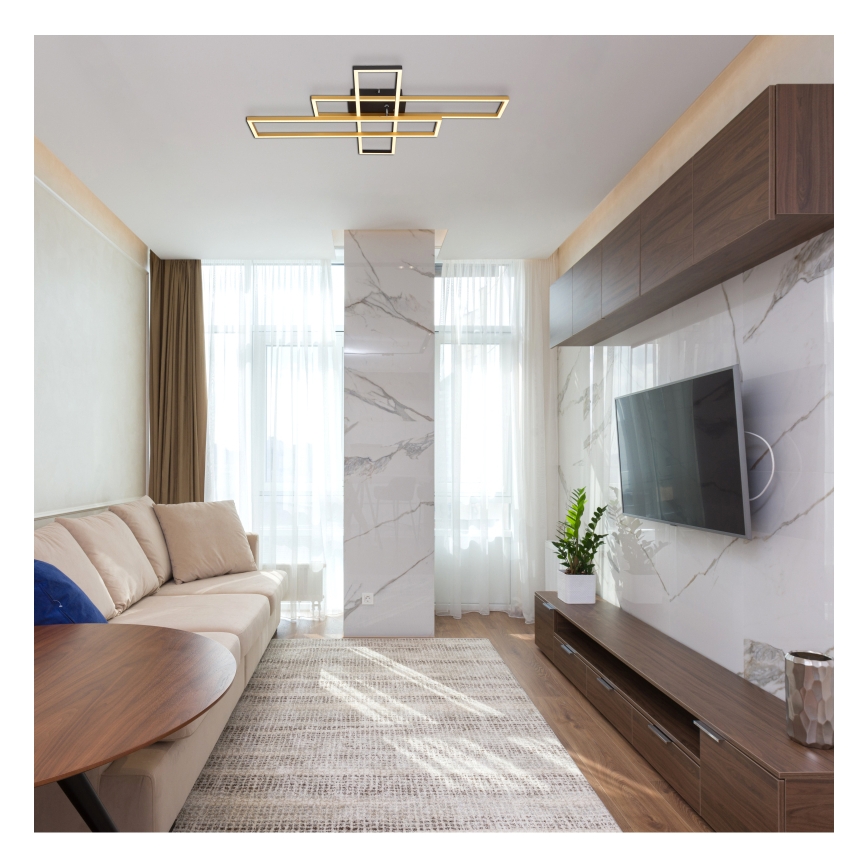Globo - LED Ceiling light LED/40W/230V 3000K 60x80 cm black/gold