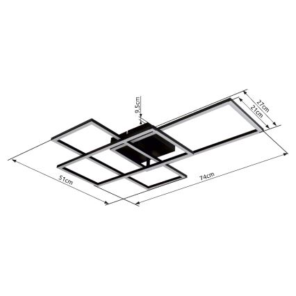Globo - LED Dimmable ceiling light LED/40W/230V 2700-6500K 51x74 cm Wi-Fi Tuya + remote control