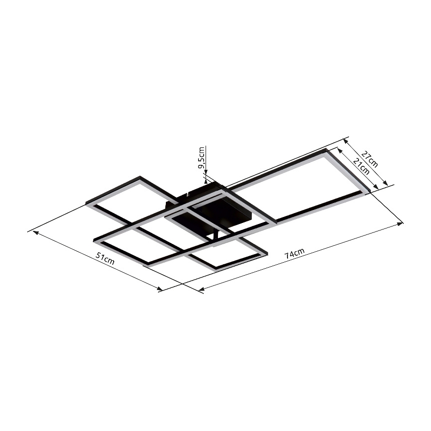 Globo - LED Dimmable ceiling light LED/40W/230V 2700-6500K 51x74 cm Wi-Fi Tuya + remote control