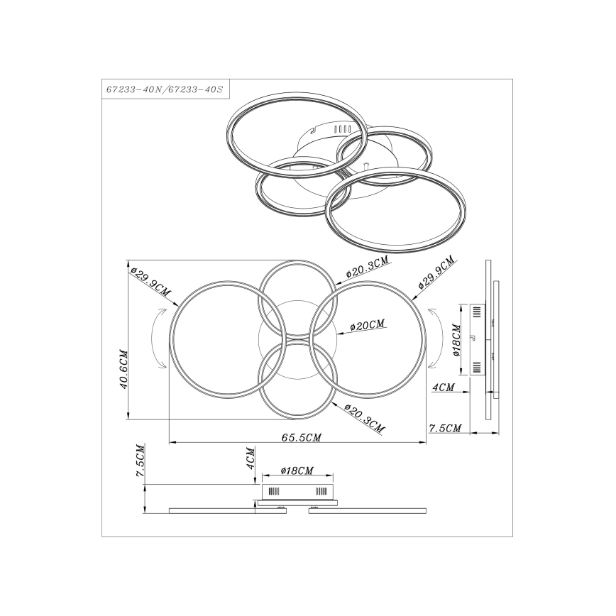 Globo - LED Surface-mounted chandelier LED/40W/230V