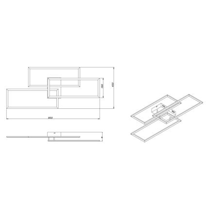 Globo - LED Dimmable surface-mounted chandelier LED/58W/230V 3000-6000K + remote control