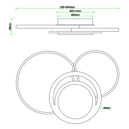 Globo - LED Ceiling light LED/40W/230V
