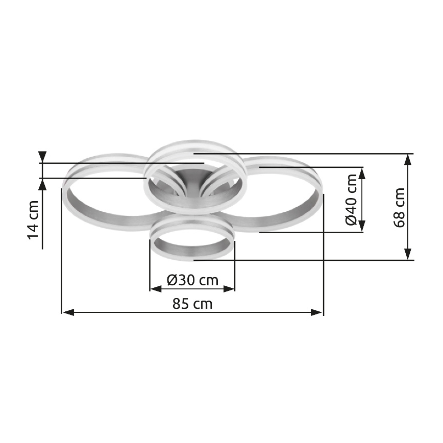 Globo - LED Dimmable ceiling light LED/90W/230V 2700-6000K 68x85 cm + remote control