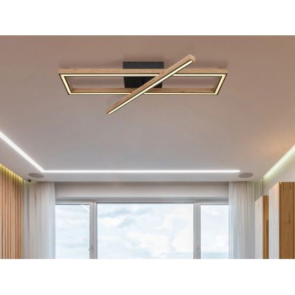 Globo 67287D1 - LED Ceiling Light MANDERA LED/36W/230V 20x80 cm brown