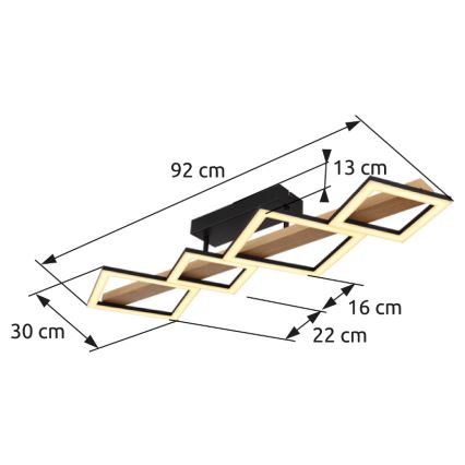 Globo - LED Ceiling light LED/35W/230V 3000K brown