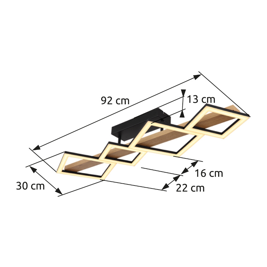 Globo - LED Ceiling light LED/35W/230V 3000K brown