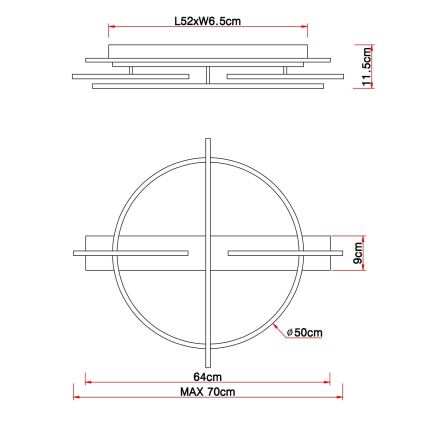 Globo - LED Ceiling light LED/44W/230V