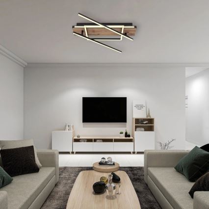 Globo 67299D3 - COLLI LED Ceiling Light LED/40W/230V 88x120 cm beige/black