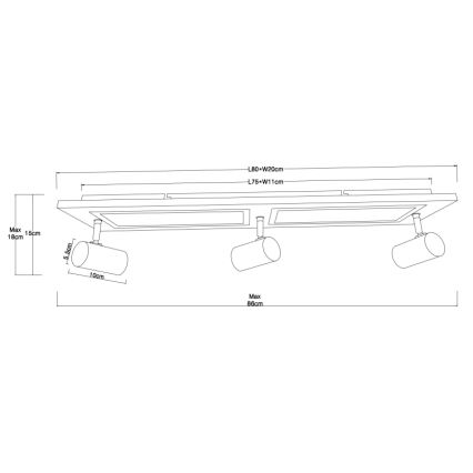 Globo - LED Spotlight LED/24W/230V + 3xGU10/5W