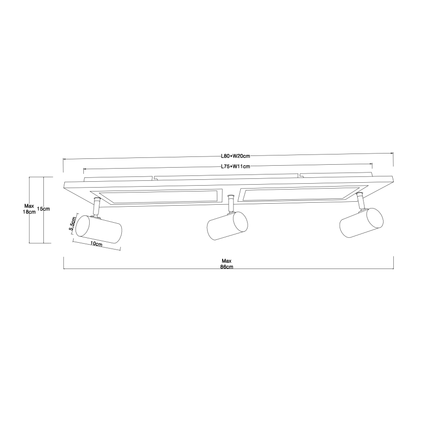 Globo - LED Spotlight LED/24W/230V + 3xGU10/5W