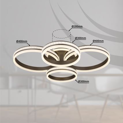 Globo - LED Dimmable ceiling light LED/90W/230V 2700K-6000K + remote control