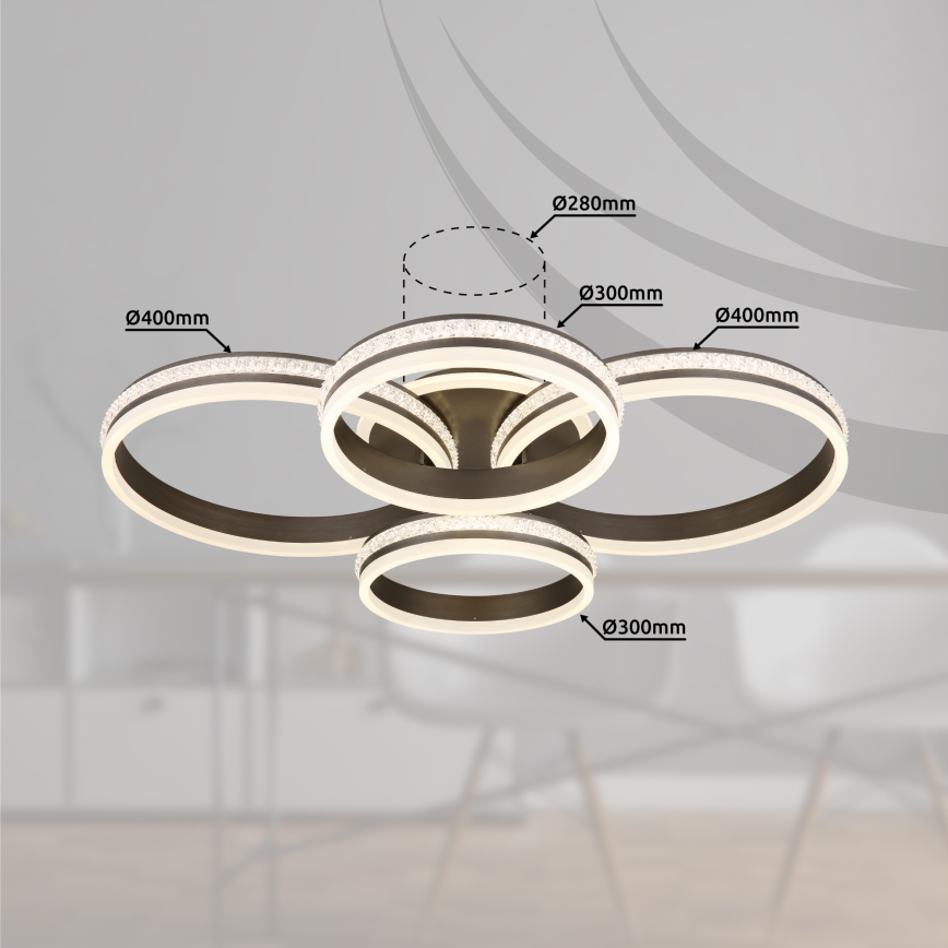 Globo - LED Dimmable ceiling light LED/90W/230V 2700K-6000K + remote control