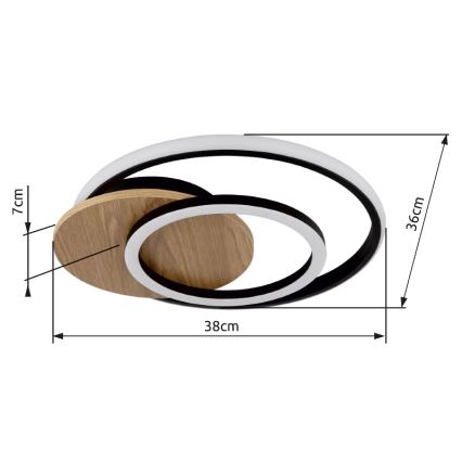 Globo - LED Ceiling light LED/24W/230V black