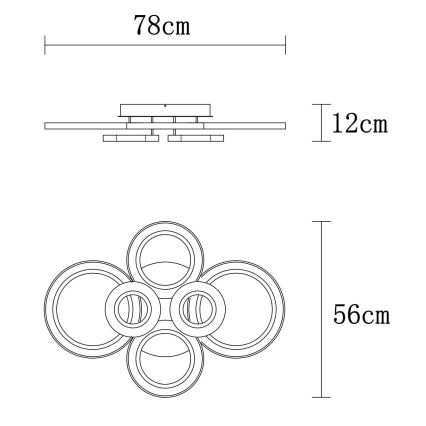 Globo - LED Dimmable ceiling light LED/60W/230V 2700-6000K 56x78 cm anthracite + remote control