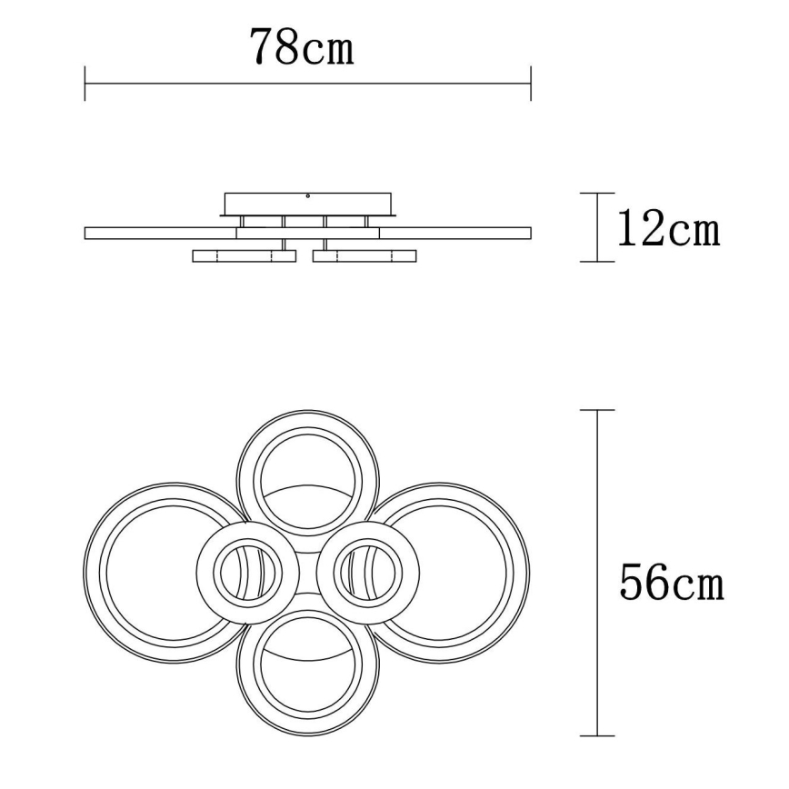 Globo - LED Dimmable ceiling light LED/60W/230V 2700-6000K 56x78 cm anthracite + remote control