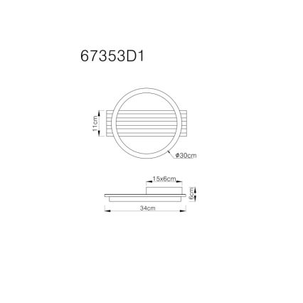 Globo - LED Ceiling light LED/12W/230V 3000K 30x34 cm