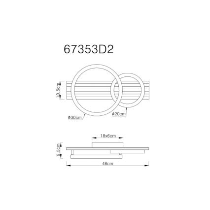 Globo - LED Ceiling light LED/18W/230V 3000K 30x48 cm