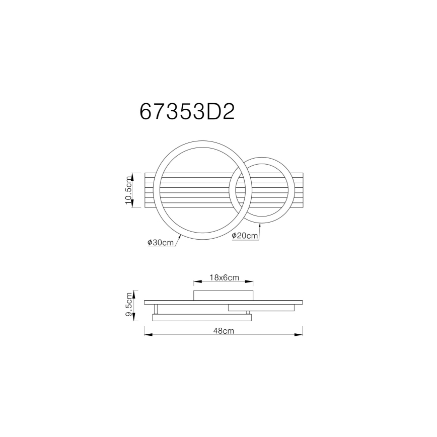 Globo - LED Ceiling light LED/18W/230V 3000K 30x48 cm