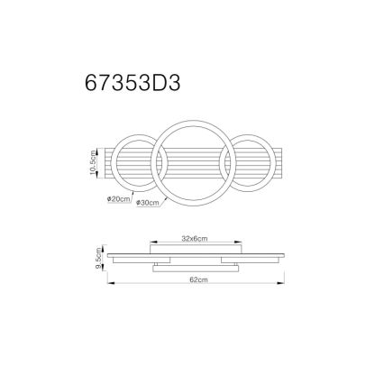 Globo - LED Ceiling light LED/24W/230V 3000K 30x62 cm