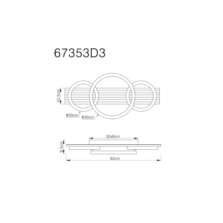 Globo - LED Ceiling light LED/24W/230V 3000K 30x62 cm