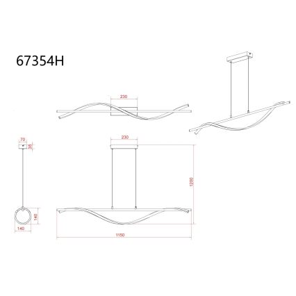 Globo - LED Pendant Light on Cable LED/30W/230V 3000K