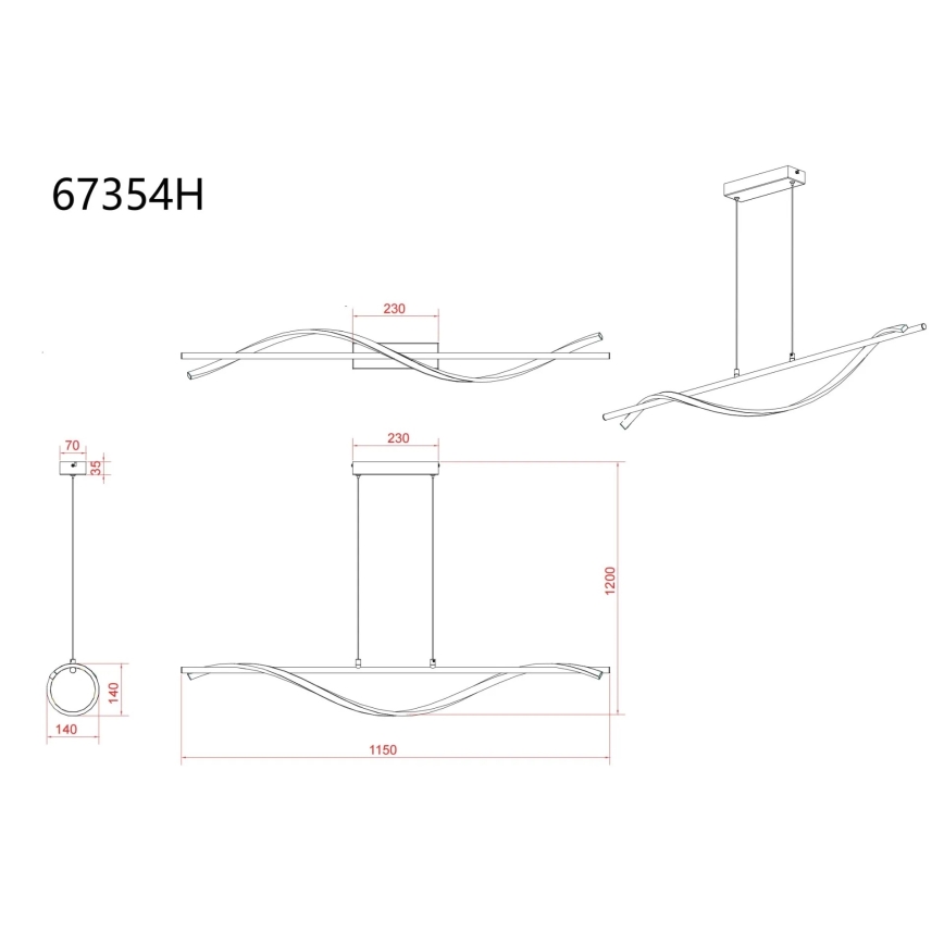 Globo - LED Pendant Light on Cable LED/30W/230V 3000K