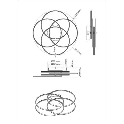 Globo - LED Ceiling light LED/55W/230V 4000K d. 51,5 cm black