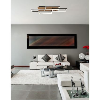 Globo - Dimmable LED ceiling light LED/40W/230V 2700-6500K 32,5x87,5 cm brown/black + remote control