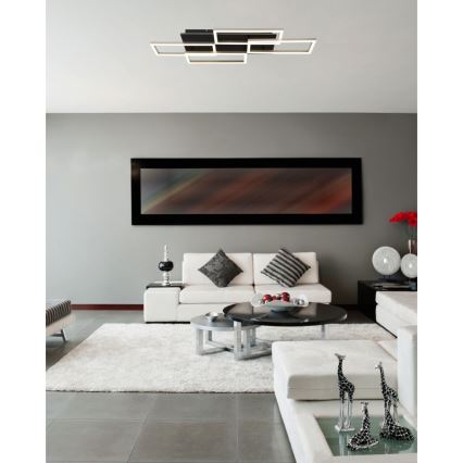 Globo - Dimmable LED Ceiling Light LED/40W/230V 2700-6500K 32,5x87,5 cm Black + Remote Control