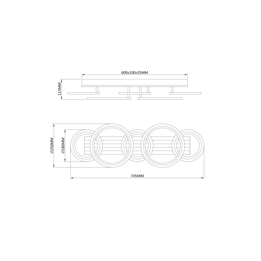Globo - LED Ceiling Light LED/34W/230V 3000/4200/600K 25x74,5 cm