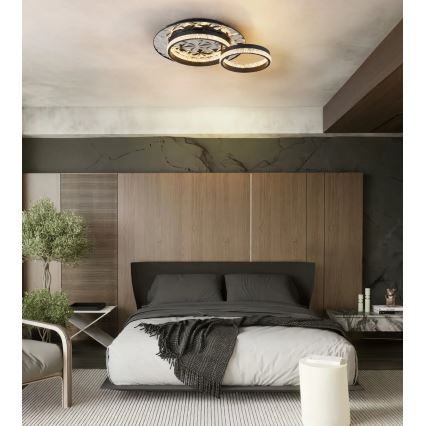 Globo - LED Ceiling light LED/24W/230V 3000K 40x50,5 cm black/shiny chrome