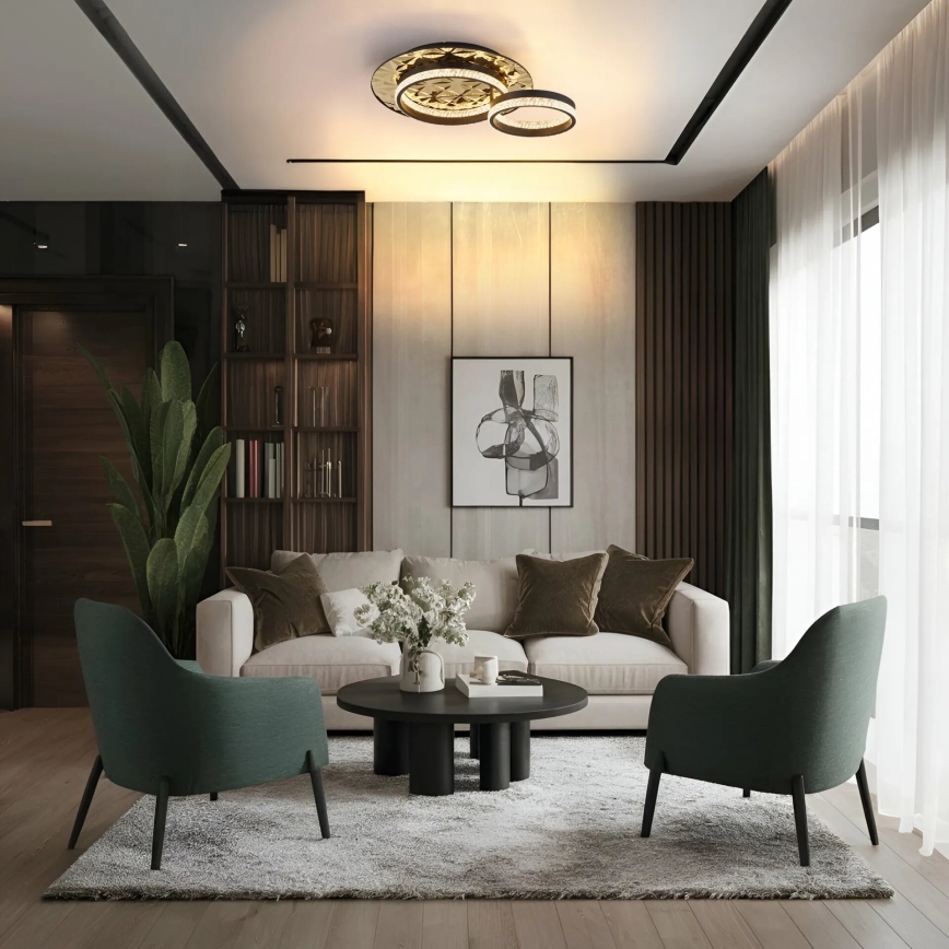 Globo - LED Ceiling light LED/24W/230V 3000K 40x50,5 cm black/gold