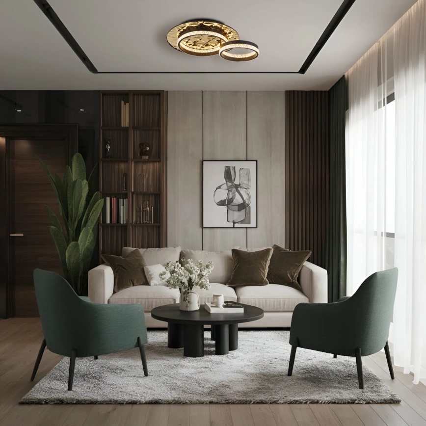 Globo - LED Ceiling light LED/24W/230V 3000K 40x50,5 cm black/gold