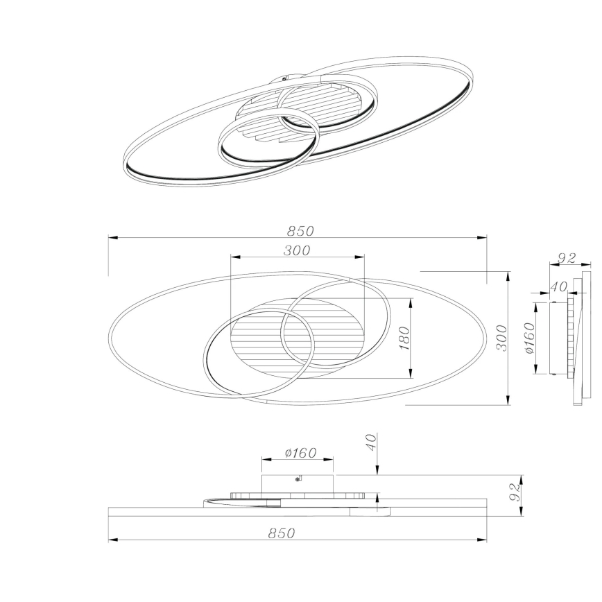 Globo - LED Ceiling Light LED/40W/230V 3000K 85x30 cm