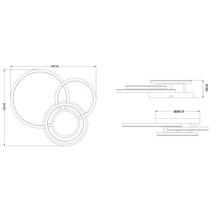 Globo - LED Ceiling Light LED/40W/230V 3000K 49x39 cm